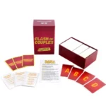Les cartes Clash of Couple sont disposées en éventail, prêtes à être choisies et découvertes.